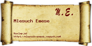 Mlesuch Emese névjegykártya